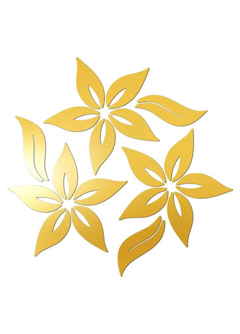 Наклейка на стіну акрилова дзеркальна декоративна самоклейна Весна 18 шт. золото Ваша Світлість (366334582)