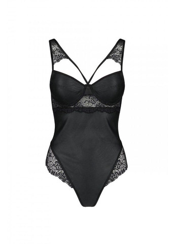 Боді з еко-шкіри і мережива Loona Body black S/M - Passion (303888885)