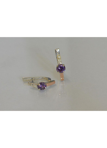 Срібні сережки зі вставками з золота Silver Style (367113067)