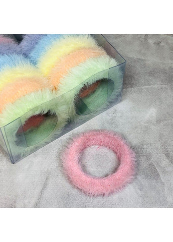 Набір гумок для волосся зі штучним хутром, розмір 5*1,5 см, різнокольоровий, 12 шт у коробці, арт 019287 No Brand (365655762)