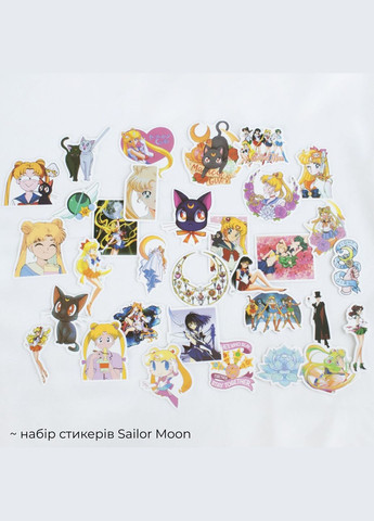 Набір наліпок 30 рандом стикерів Сейлор Мун аніме Sailor Moon стікерпак манга на комп телефон кавай естетика глянцеві водостійкі No Brand (315048677)