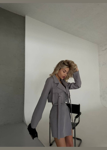 Женский костюм юбка и пиджак цвет серый р.42/44 454743 New Trend (290111725)