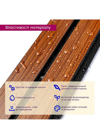 Декоративна PS рейка 2900*120*12мм (D) SW-00001746 Sticker Wall (316187179)