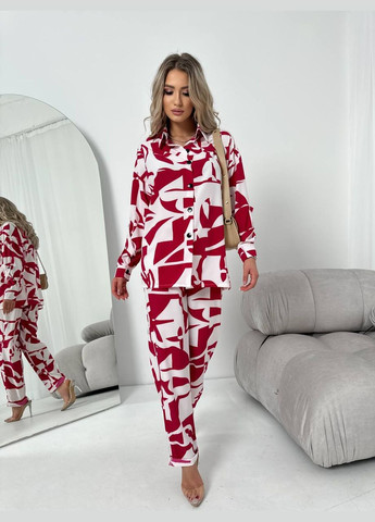 Женский костюм из шелкового софта цвет красный р.42/44 454739 New Trend (290111687)