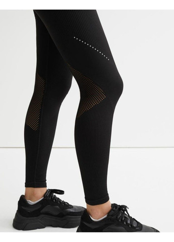 Черные демисезонные женские спортивные леггинсы н&м (56869) xs черные H&M