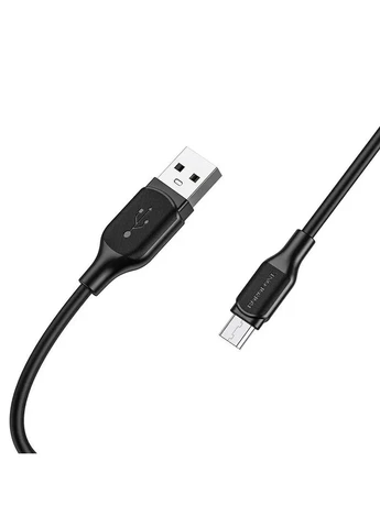 Кабель BX42 USB to Type-C 3A, 1м, силикон, TPE коннекторы, Черный Borofone (380482486)