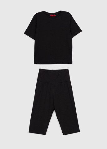 Костюм однотонный женский CTM WBC02312 футболка + шорты Черный shop (2000989912323) LAWA (337310966)