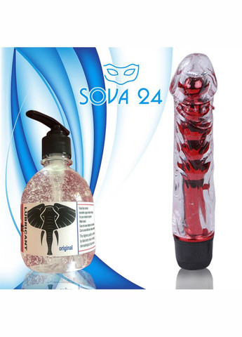 Голубой вибратор силиконовый 18 см с лубрикантом вагинальным 300 мл No Brand (340914364)