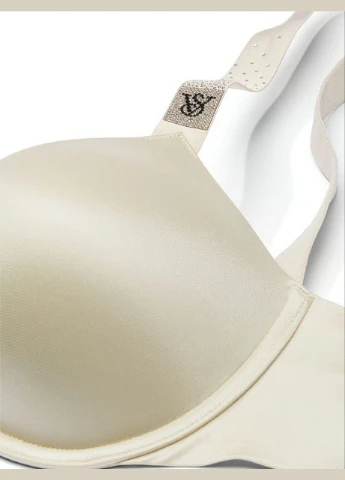Молочный планж бюстгальтер с двойным пуш-ап scattered shine strap push-up bra 36в Victoria's Secret с косточками полиамид, эластан