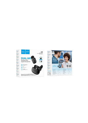 Беспроводная микрофонная система Graceful dual-mic (iP/Type-C) Hoco L19 (380489916)