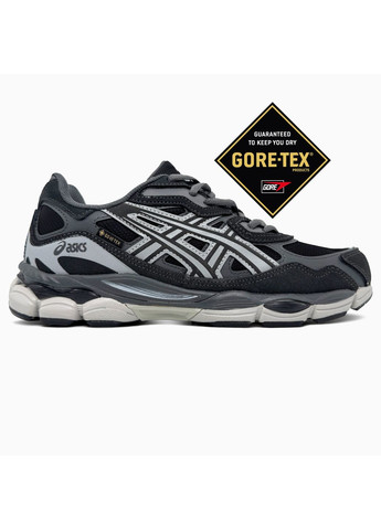 Серые демисезонные кроссовки мужские asics gel-nyc grey / silver gore-tex асикс гель нюк No Brand