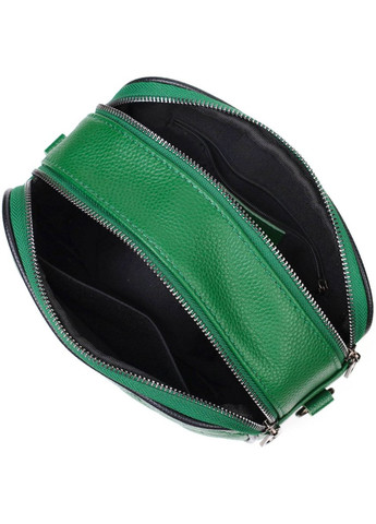 Жіноча прямокутна кроссбоді крос-боді з натуральної шкіри зелена 22113 Vintage (329195405)