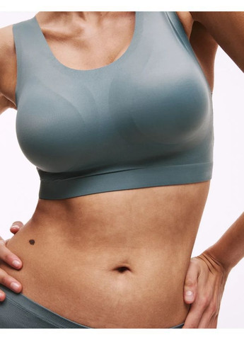 Сіро-зелений топ безшовний бюстгальтер топ Marks & Spencer без кісточок поліамід, еластан
