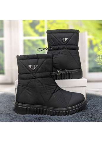 Черные сапоги дутики женские Progress на молнии