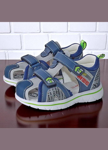 Синие спортивные, повседневные ортопедические закрытые босоножки сандалии на липучках для мальчика том м Tom.M на липучке