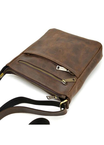 Сумка планшет через плече чоловіча з натуральної шкіри маленька Коричневий 37733 TARWA (355245426)