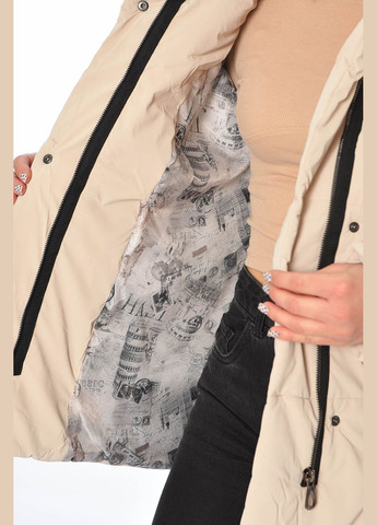 Сиреневая демисезонная куртка женская демисезонная светло-бежевого цвета Let's Shop