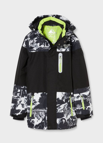 Черная зимняя лыжная куртка для мальчика черная 2092722 C&A