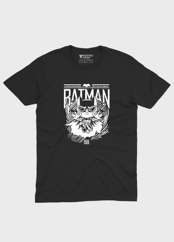 Чорна демісезонна футболка для хлопчика з принтом супергероя - бетмен (ts001-1-bl-006-003-041-b) Modno