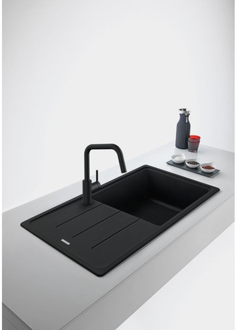 Смеситель для кухни Lina U Pull Down, длина излива - 251мм, вытяжной, поворотный, 1рычажный, черный матовый FRANKE (360403037)