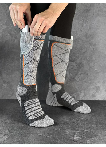 Сірі термошкарпетки з підігрівом hot сірий Pobedov однотонні (316301561)