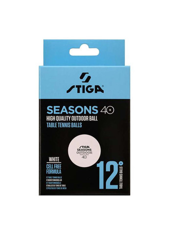 М'ячі для настільного тенісу Seasons, White 12 шт Stiga (367591961)
