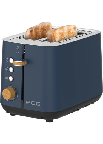 Тостер EСG ST 2768 Timber Petrol 780-925 Вт синий ECG (364789918)