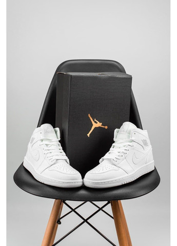 Сірі Осінні кросівки чоловічі nike air jordan 1 retro high white «grey logo» найк аір джордан No Brand