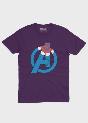 Фіолетова демісезонна футболка для хлопчика з принтом супергероя - капітан америка (ts001-1-dby-006-022-012-b) Modno