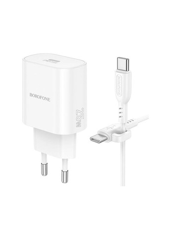 Зарядний пристрій BN26 Fuente USB-C PD20W + cable USB-C to USB-C White (6941991120251) Borofone (385851933)