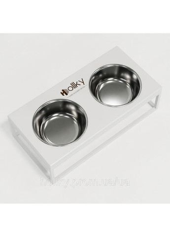 Миски на подставке для средних собак и больших кошек Base M (2×0,95 л) BM-422110-WHWH Hollky (365652735)