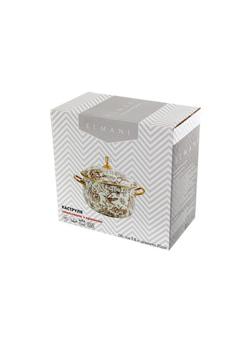 Кастрюля эмалированная с крышкой 20 см 3,8 л 763-028 Elmani (346529732)