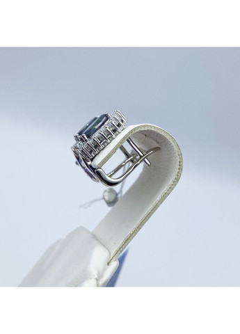 Сережки срібні з містик топазом і кубічним цирконієм 5,8 г No Brand (369736699)