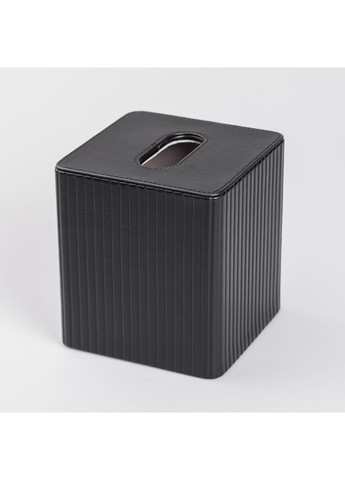 Салфетница из эко кожи квадратная 13х13х14.7 см органайзер для салфеток на стол, Черный Yiwu (360455059)