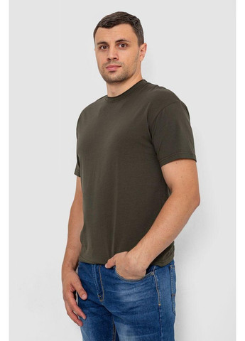 Хаки (оливковая) футболка мужская однотонная, цвет хаки, 102r1102. Ager
