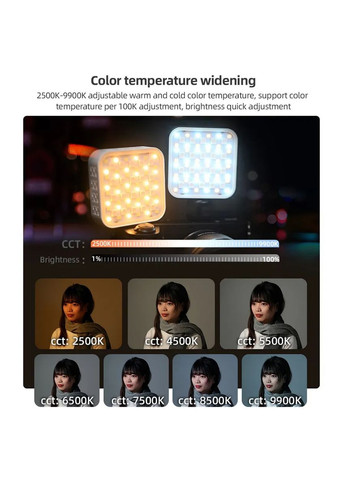 Портативна RGB LED лампа YN60RGB з вбудованим акумулятором (2000 мА·г), 2500–9900K Yongnuo (337114266)