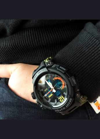 Часы наручные мужские SKMEI 1343AG ARMY GREEN, часы тактические противоударные. Цвет: зеленый No Brand (359474605)