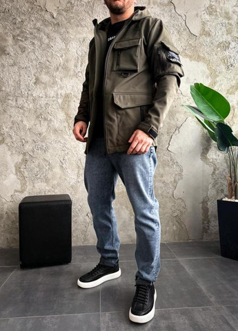 Оливкова демісезонна вітровка No Brand