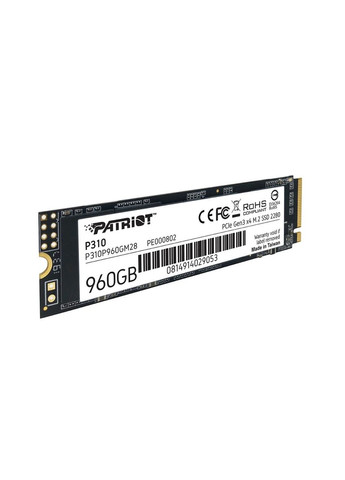 SSD M.2 P310 960GB NVMe 2280 PCIe 3.0x4 3D NAND TLC Patriot (314746572)