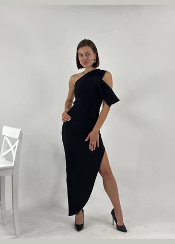 Чорна святковий, коктейльна, вечірня сукня F&P однотонна