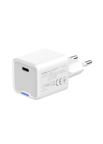Мережевий зарядний пристрій GaN Mini 30W PD Port PPS USB-C White (CW-CHS054PD-WT) Colorway (370614861)