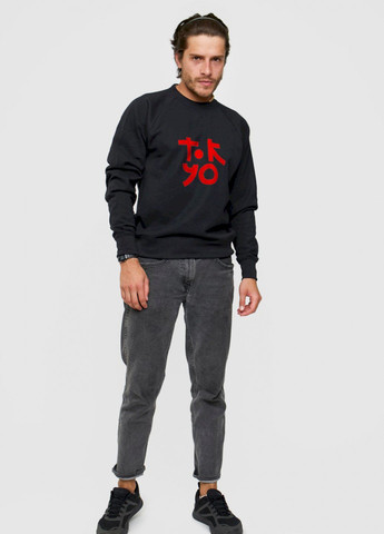 Чорний світшот чоловічий чорний "tokyo" YAPPI малюнок (303773105)