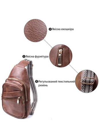 Сумка женская планшет для документов рюкзак слинг в дорогу сумочка для телефона Коричневый 34685 Vintage (332612602)