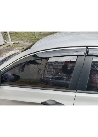 Вітровики з хромованим молдингом SD (4 шт, ) для Hyundai Accent 2011-2017 рр Niken (390731722)