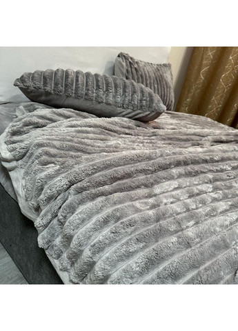 Комплект постельного белья Шарпей, микрофибра, евро размер, пододеяльник на замке, наволочки 50х70 (2 шт.) серого цвета No Brand (362211399)