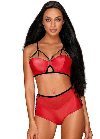 Червоний демісезонний комплект під шкіру leatheria red Obsessive