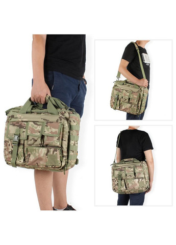 Велика дорожня тактична сумка для документів і ноутбука 15.6 олива MOLLE KT6003601 Solve (305743502)