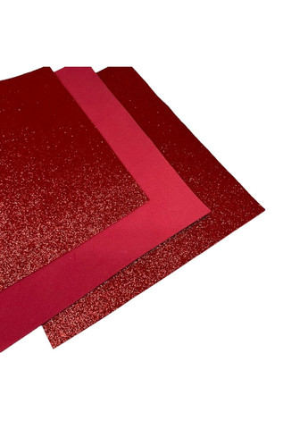 Фоамиран с глитером 2 мм, размер 20*24 см, цвет -красный, 1 шт. No Brand (301038942)