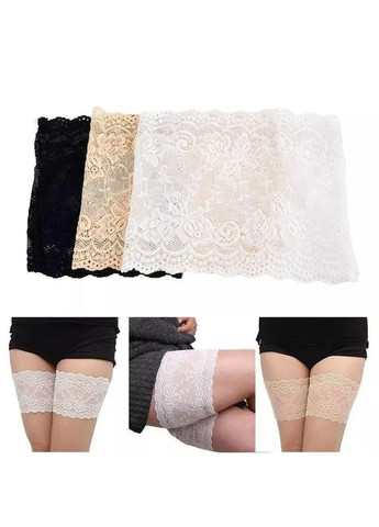 Невагомі пов’язки проти натирання стегон, Мереживні жіночі бандалетки на силіконі, Смужки від натирання No Brand пов’язки проти натирання стегон білі (360428649)