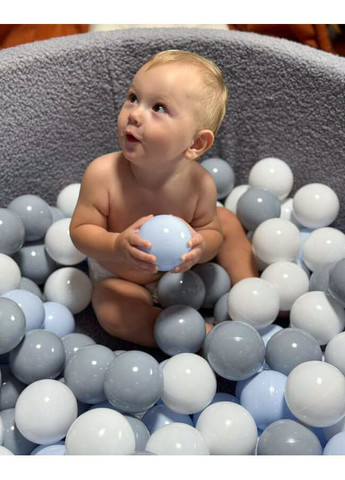 Сухий басейн з кульками з хутра Тедді 100х40 см з 200 кульками JoyfulKids (367191347)